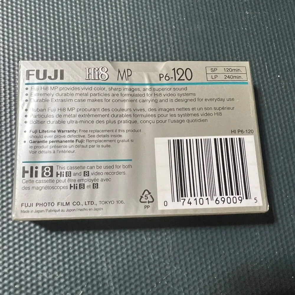 FujiFilm Hi8 MP120 Professional Video Tapes Blank Sealed Lot of 2